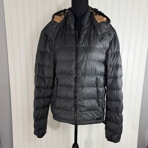 Burberry Brit Mitchson Women’s Black Down-Filled Puffer Jacket with collar Large